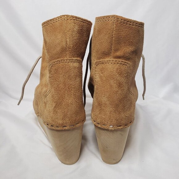 Maguba Sz 38 (8-8.5 US) Casablanca Tan Lace Up Wedge Boot - Picture 4 of 6